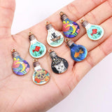 20Pcs Enamel Drip Oil Animal Flower Bulb Shape Pendant