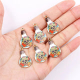 20Pcs Enamel Drip Oil Animal Flower Bulb Shape Pendant