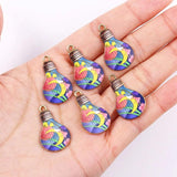 20Pcs Enamel Drip Oil Animal Flower Bulb Shape Pendant