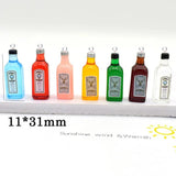 10Pcs Resin Wine Bottle Charm DIY Pendant Jewelry Keychain Earrings Necklace