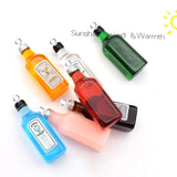 10Pcs Resin Wine Bottle Charm DIY Pendant Jewelry Keychain Earrings Necklace