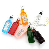 10Pcs Resin Wine Bottle Charm DIY Pendant Jewelry Keychain Earrings Necklace