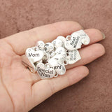 Mixed Heart Mum Nanny Charms 15*17mm 10pcs