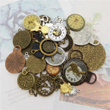 20PCS Steampunk Watch Face Charm for Jewelry Making