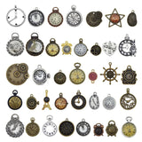 20PCS Steampunk Watch Face Charm for Jewelry Making