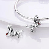 Tyrannosaur Dinosaur Silver Dangle Charm for Jewelry Making