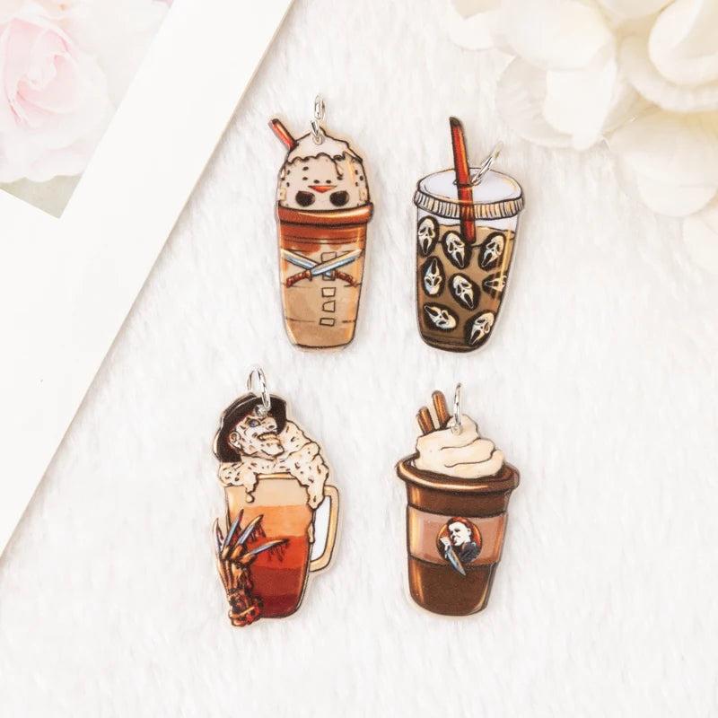 8Pcs Halloween Charms Acrylic Earring Pendant DIY Accessory