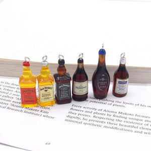 10pcs Mini Wine Bottle Resin Charms 3D Pendant For Earring DIY Jewelry