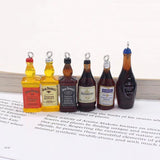 10pcs Mini Wine Bottle Resin Charms 3D Pendant For Earring DIY Jewelry