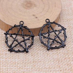 10pcs Antique Silver Pentagram Charms for Jewelry Making