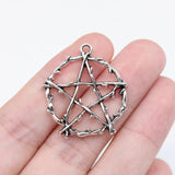 10pcs Antique Silver Pentagram Charms for Jewelry Making