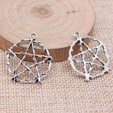 10pcs Antique Silver Pentagram Charms for Jewelry Making