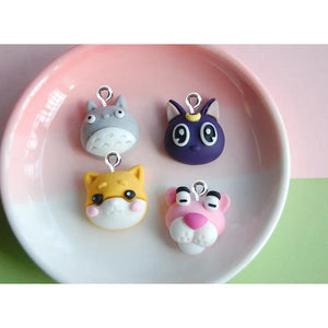 10Pcs Cartoon Animals Resin Charms for DIY Jewelry Making