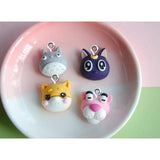 10Pcs Cartoon Animals Resin Charms for DIY Jewelry Making