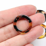 Leopard Print Tortoise Shell Earring Charm Acrylic Beads Boho Finding
