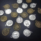 50PCS Antique Bronze Coin Charms Pendant for Jewelry Making