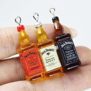 10Pcs Resin Alcohol Charm 3D Bottle Pendant DIY Jewelry Making Accessory