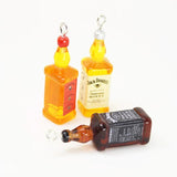 10Pcs Resin Alcohol Charm 3D Bottle Pendant DIY Jewelry Making Accessory