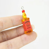10Pcs Resin Alcohol Charm 3D Bottle Pendant DIY Jewelry Making Accessory