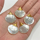 Mother-of-pearl Shell Charm Pendant for Jewelry Making