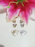 20PCS Mixed Bear Head Rhinestone Pendants Charms Craft DIY Jewelry Findings