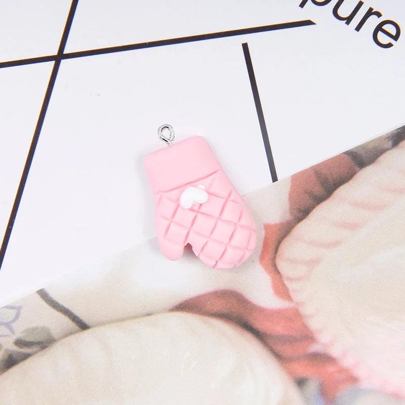 10pcs Baking Gloves Resin Charms DIY Jewelry Findings Keychain Earring