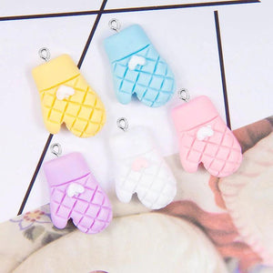 10pcs Baking Gloves Resin Charms DIY Jewelry Findings Keychain Earring