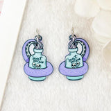 8Pcs Tentacles Spooky Charms Coffin Plant Power Earring Pendant Necklace DIY
