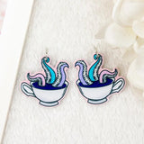 8Pcs Tentacles Spooky Charms Coffin Plant Power Earring Pendant Necklace DIY