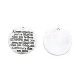 10pc 27mm Antique Silver Plated Always Remember You Are Braver Message Charm