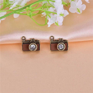 10pcs Retro Camera Metal Charms for Jewelry Making 14x17mm
