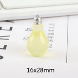 10Pcs Luminous Light Bulb Resin Charms Pendants Jewelry Making DIY Craft