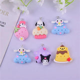 10Pcs Dog Cake Resin Charms for DIY Jewelry Making
