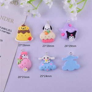 10Pcs Dog Cake Resin Charms for DIY Jewelry Making