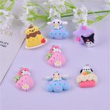 10Pcs Dog Cake Resin Charms for DIY Jewelry Making
