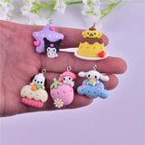 10Pcs Dog Cake Resin Charms for DIY Jewelry Making