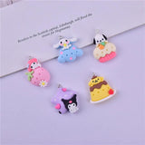 10Pcs Dog Cake Resin Charms for DIY Jewelry Making