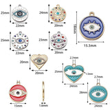 10pcs Evil Eye Charms with Zircon for Jewelry Making
