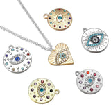 10pcs Evil Eye Charms with Zircon for Jewelry Making