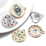 10pcs Evil Eye Charms with Zircon for Jewelry Making