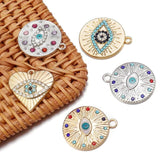 10pcs Evil Eye Charms with Zircon for Jewelry Making