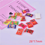 10pcs Mini Snack Resin Charms Earring Keychain Necklace Pendant
