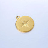 18mm*21mm Stainless Steel Star Pendant Charms 3pcs/Lot