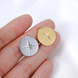18mm*21mm Stainless Steel Star Pendant Charms 3pcs/Lot