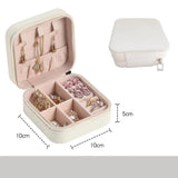 Jewelry Storage Box PU Leather Organizer Zipper Case Travel Makeup Bag