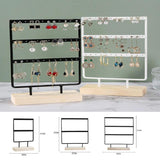 Earring Stand Holder With Wooden Tray Jewelry Display Organizer