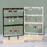 Earring Stand Holder With Wooden Tray Jewelry Display Organizer