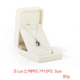 High Beige Velvet Jewelry Box Ring Necklace Earrings Pendant Storage Box