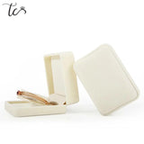 High Beige Velvet Jewelry Box Ring Necklace Earrings Pendant Storage Box