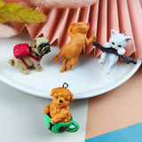 6pcs Branch Cat Backpack Dog Charms for DIY Jewelry Making